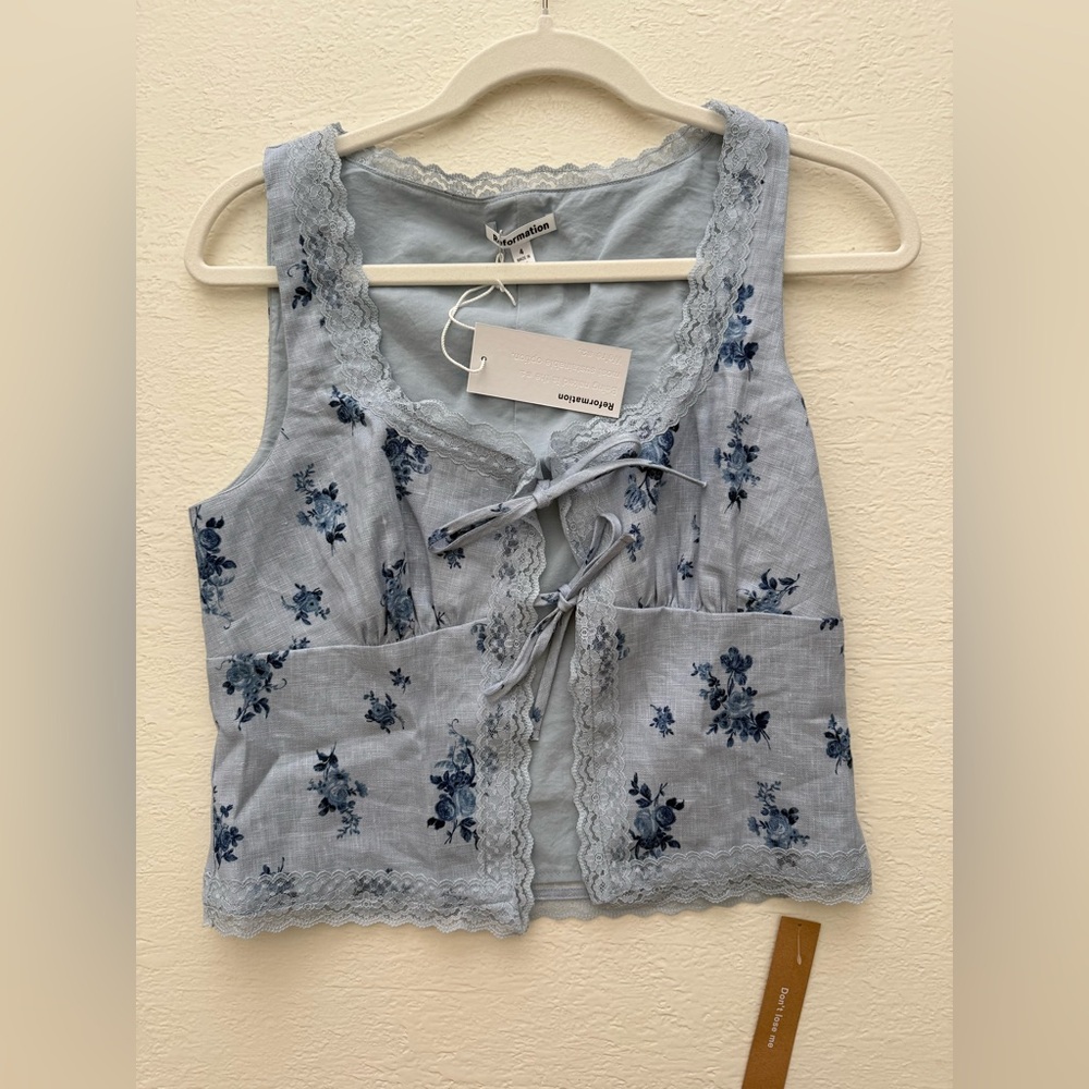 Reformation Rosalie Linen Top